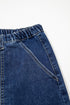Western Drawstring Seam Detail Raw Hem Wide Leg Jeans
