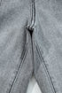 Western Drawstring Seam Detail Raw Hem Wide Leg Jeans