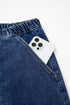 Western Drawstring Seam Detail Raw Hem Wide Leg Jeans