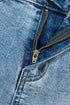 Western Embroidered Studded Stretch Cotton Denim Shorts