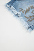 Western Embroidered Studded Stretch Cotton Denim Shorts