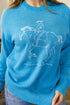 Western Embroidery Drop Shoulder Pullover Knit Sweater
