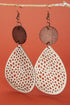 Western Faux Leather Cutout Teardrop Hook Earrings