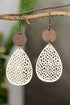 Western Faux Leather Cutout Teardrop Hook Earrings