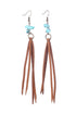 Western Faux Leather Fringe And Tassel Drop Earrings
