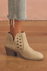 Western Faux Suede Pointed Toe Cut Out Ankle Boots