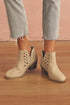 Western Faux Suede Pointed Toe Cut Out Ankle Boots