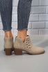 Western Faux Suede Pointed Toe Cut Out Ankle Boots