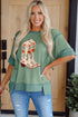 Western Floral Boot Graphic Exposed Seam T-Shirt