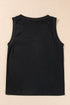Western Floral Boot Graphic Ribbed V Neck Tank Top