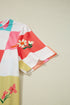 Western Floral Checkerboard Print Short Sleeve Tee