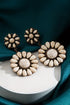 Western Floral Motif Stone Inlay Stud Earrings