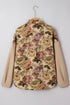 Western Floral Patchwork Waffle Knit Buttoned Jacket