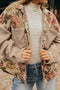 Western Floral Patchwork Waffle Knit Buttoned Jacket