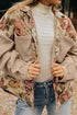 Western Floral Patchwork Waffle Knit Buttoned Jacket