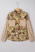 Western Floral Patchwork Waffle Knit Buttoned Jacket