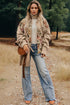 Western Floral Patchwork Waffle Knit Buttoned Jacket