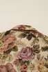 Western Floral Patchwork Waffle Knit Buttoned Jacket