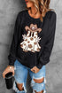 Western Floral Spirit Graphic Crew Neck Sweatshirt