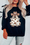 Western Floral Spirit Graphic Crew Neck Sweatshirt