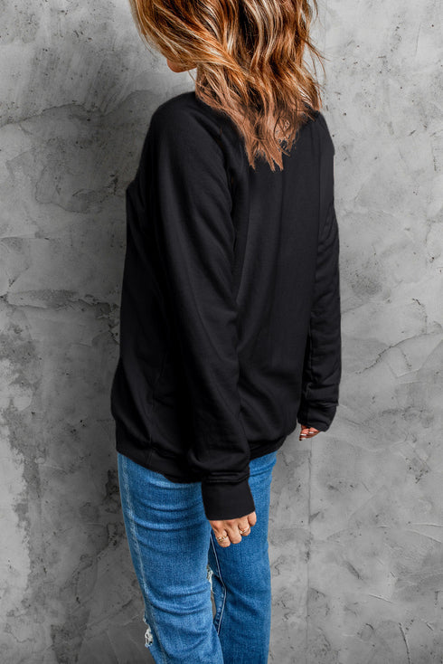 Western Floral Spirit Graphic Crew Neck Sweatshirt