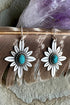 Western Flower Motif Alloy Dangle Hook Earrings