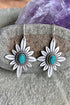 Western Flower Motif Alloy Dangle Hook Earrings