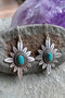 Western Flower Motif Alloy Dangle Hook Earrings