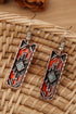 Western Geometric Pattern Textured Alloy Metal Dangle Earrings