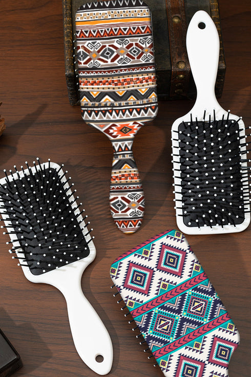 Western Geometric Pattern Wooden Air Cushion Brush