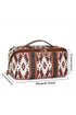 Western Geometric Print Boxy Travel Makeup Bag
