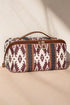 Western Geometric Print Boxy Travel Makeup Bag