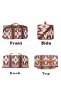 Western Geometric Print Boxy Travel Makeup Bag