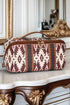 Western Geometric Print Boxy Travel Makeup Bag