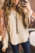 Western Geometric Print Brushed Fleece Pullover Top