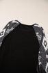 Western Geometric Print Brushed Fleece Pullover Top