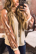 Western Geometric Print Brushed Fleece Pullover Top