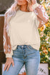 Western Geometric Print Brushed Fleece Pullover Top