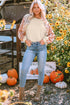 Western Geometric Print Brushed Fleece Pullover Top