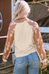 Western Geometric Print Brushed Fleece Pullover Top