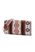 Western Geometric Print Faux Leather Zipper Wristlet Wallet