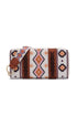 Western Geometric Print Faux Leather Zipper Wristlet Wallet