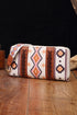 Western Geometric Print Faux Leather Zipper Wristlet Wallet