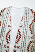 Western Geometric Print Long Sleeve Open Front Cardigan