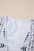 Western Geometric Print Long Sleeve Open Front Cardigan