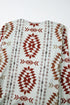 Western Geometric Print Long Sleeve Open Front Cardigan