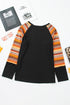 Western Geometric Print Patchwork Raglan Sleeve Knit Tee