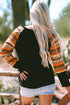 Western Geometric Print Patchwork Raglan Sleeve Knit Tee