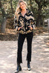Western Geometric Print Quarter Snap Sherpa Pullover