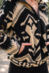 Western Geometric Print Quarter Snap Sherpa Pullover